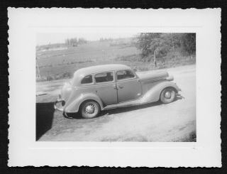 1946 B&w Photograph Of 1936 Dodge Touring Sedan W/ The Bustle Trunk - Enumclaw,  Wa.