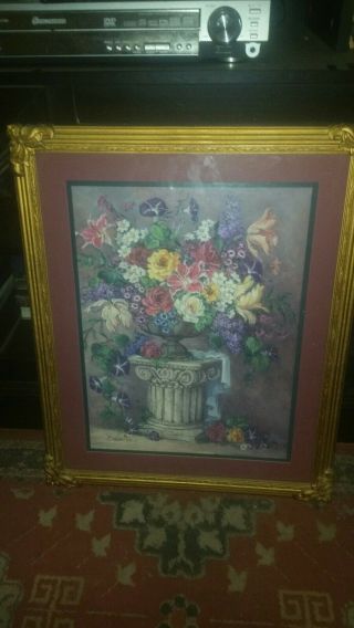 Homco Home Interior Picture Flowers Barbra Mock 17.  5 " X 21.  5 "