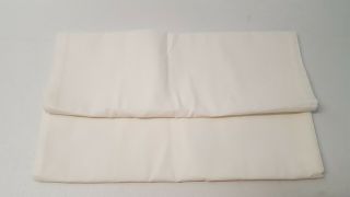 Pair Set Vtg Pillowcases White Hand Worked Cross Stitch Lords Prayer 770 4