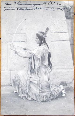 1911 Realphoto Postcard: Native American Indian Woman,  Bow & Arrow,  Squaw