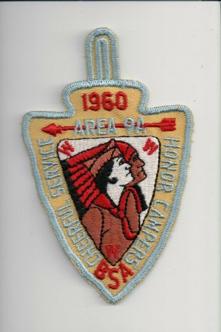 1960 Area 9a Conclave Patch Adobe Walls Chief Lone Wolf Bsa Texas [cm0549]