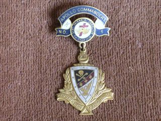 Knights Templar Enamel Medal/apollo Commandery No.  1/31st Triennial Chicago 1910