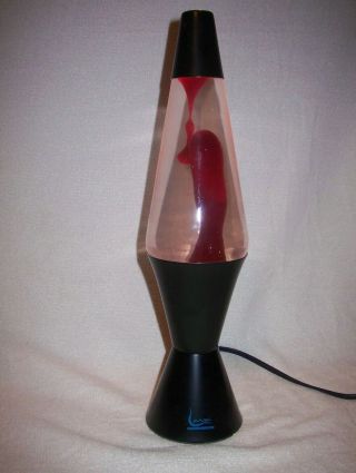 Vintage Dark Red Wax Lava Lamp With Clear Liquid / Black Base,  Model 10