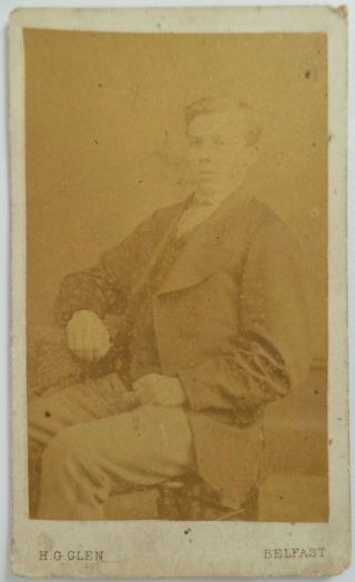 C.  1870 Cdv / Cabinet Photo - A Young David Jackson In Ireland - Hsbc Bank