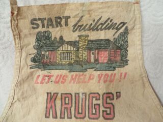 Vintage Carpenter ' s Nail Bag Apron Krugs ' Lumber Yard 2