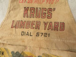 Vintage Carpenter ' s Nail Bag Apron Krugs ' Lumber Yard 3