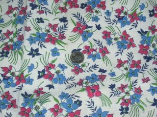 Full Vintage Feedsack: Red,  White And Blue Flowers