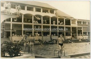1953 Singapore Nuffield Britannia Club Swimming Pool Real Photo Postcard
