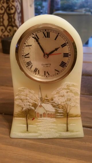 Fenton Glasslimited Edition 302/5000 Hand Painted Clock Signed Estate Liquidatio