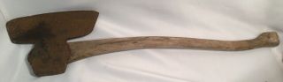 Antique Broad Axe Large 12 Inch Cutting Edge Tool Is 35 Inches Long