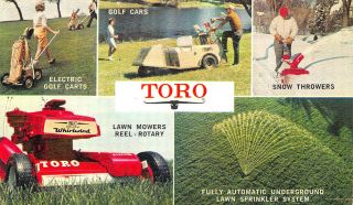 Toro Golf Carts Lawn Mowers Snow Throwers Sprinklers Advertising Postcard