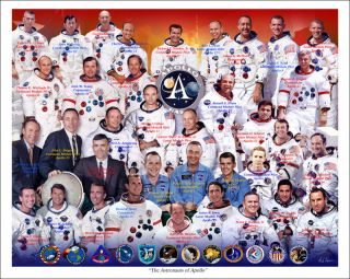The Astronauts Of Apollo Space Art Print,  Size 11 " X 14 "