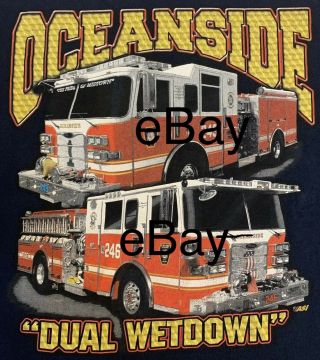 Oceanside Fire Department Nassau County Long Island Ny T - Shirt Xl Fdny