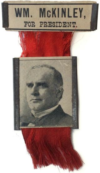 1896 William Mckinley For President Campaign Portrait Badge