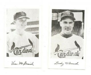 1957 St.  Louis Cardinals Team Issued Postcards Lindy & Von Mcdaniel