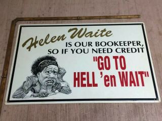 Vintage Steel Sign Bookkeeping Accounting Helen Waite 12” X 18”