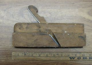Antique Unbranded Wood Body Molding Plane,  9 - 1/2 ",  With 1 - 15/16 " Beading Blade