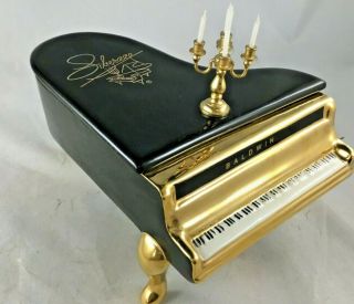 Liberace Grand Piano Baldwin Music Box Blk Laquer & Gold Plays Somewhere My Love
