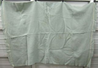 Vintage Golden Dawn Green Wool & Rayon Satin Edge Throw Blanket 6.  5 