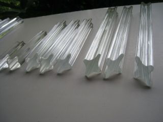 (8) vintage Murano Glass Crystal Prisms Venini Chandelier Parts 3 Sided 3