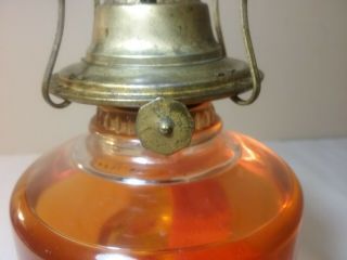 Antique Vintage 1940/50 ' S Eagle Burner Kerosene Oil Lamp Clear Glass With Dec BS 4
