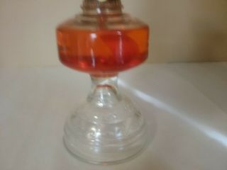 Antique Vintage 1940/50 ' S Eagle Burner Kerosene Oil Lamp Clear Glass With Dec BS 8