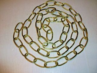 Vintage Brass Plated Chain 64 " Long For Heavy Chandelier Swag Or Hanging Lamp