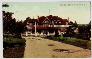 1909 Victoria British Columbia Bc Canada Postcard Oak Bay Hotel