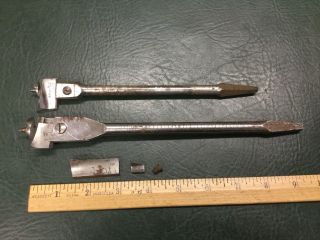 Two Expansion Bits Auger C.  E.  Jennings And Clarks W/ Wooden Box