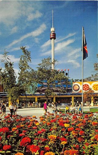 Cedar Point Sandusky Ohio 1967 Postcard Amusement Park Funway Space Spiral Ride