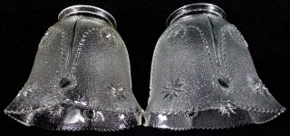 Set Of 2 Vintage Stippled Glass Pendant Lamp Shades Stippled Glass Shooting Star