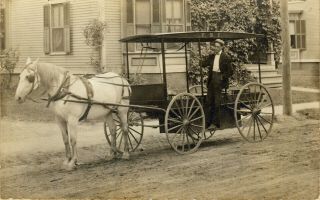 Bellows Falls,  Vt Rppc Pettingill,  Nellie And The F.  B.  F.  Delivery Wagon 1908