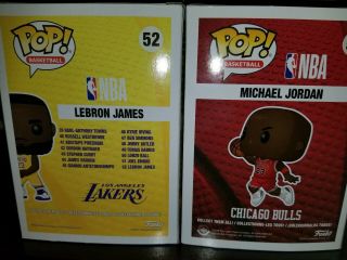 Funko Pop Lebron James Lakers 52 Footlocker Exclusive and Michael Jordan 54 4