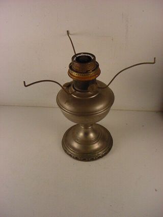 Vintage Aladdin Model 11 Mantle Kerosene Lamp W/ Correct Burner,  14 " Shade Holder