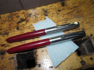 2 Vintage Parker 21 Maroon Fountain Pens To Restore