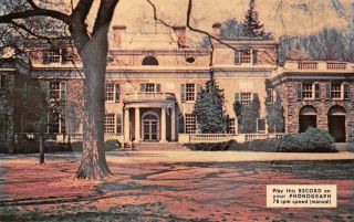 Hyde Park York Home Of Roosevelt Novelty Record Vintage Postcard J69960