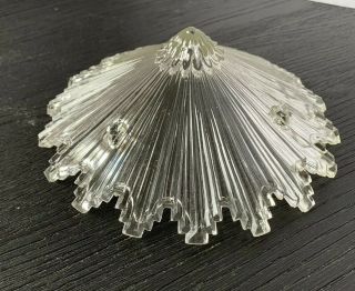 Vintage 3 - Chain Clear Glass Art Deco Starburst Ceiling Light Shade 9”