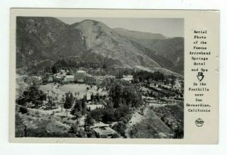 Ca San Bernardino California Antique Real Photo Rppc Post Card Arrowhead Hotel