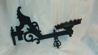 Vintage Black Cast - Iron Wall Mount Oil Lamp Holder 3747