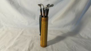 Vintage Novelty Set Of 5 Golf Club Pencils & Bag American Pencil Co.