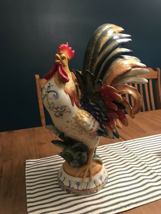 Fitz And Floyd Large Hand Painted Rooster Collectible Kitchen Decor