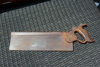 Antique Henry Disston & Sons Philad’a Back Tenon Saw,  14” Blade,  Keystone Emblem