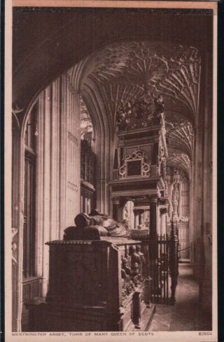 2 Bit Postcard - A116 1944 - 45 " Westminster Abbey " Tomb Of Maryqueen Of Scots 82604