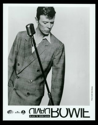 Vintage David Bowie Studio Photo 1990s Black Tie White Noise