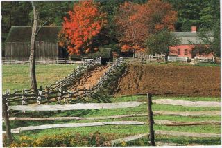 Massachusetts Postcard Old Sturbridge Village Fall At Pliny Freeman Farm