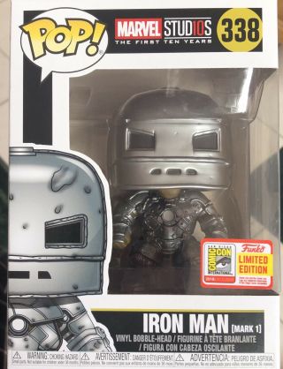 Funko Pop Marvel Studios Tony Stark Iron Man Mark 1 2018 Sdcc Official Sticker