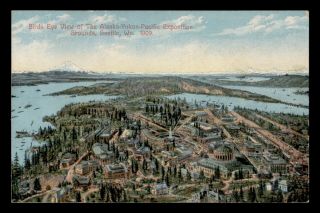 Dr Who 1909 Alaska Yukon Pacific Exposition Seattle Wa Aerial View Pc C118137