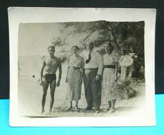 Vintage 1930s Handsome Muscle Boy 8.  5x7 Cm Gay Interest Swimsuit Photograph Exc