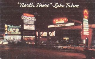 Night View Of North Shore,  Nevada / Gambling Clubs Postcard