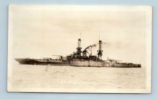 Uss Mississippi Battleship Warship - Vtg Navy Military Photo - Same Size As Rppc